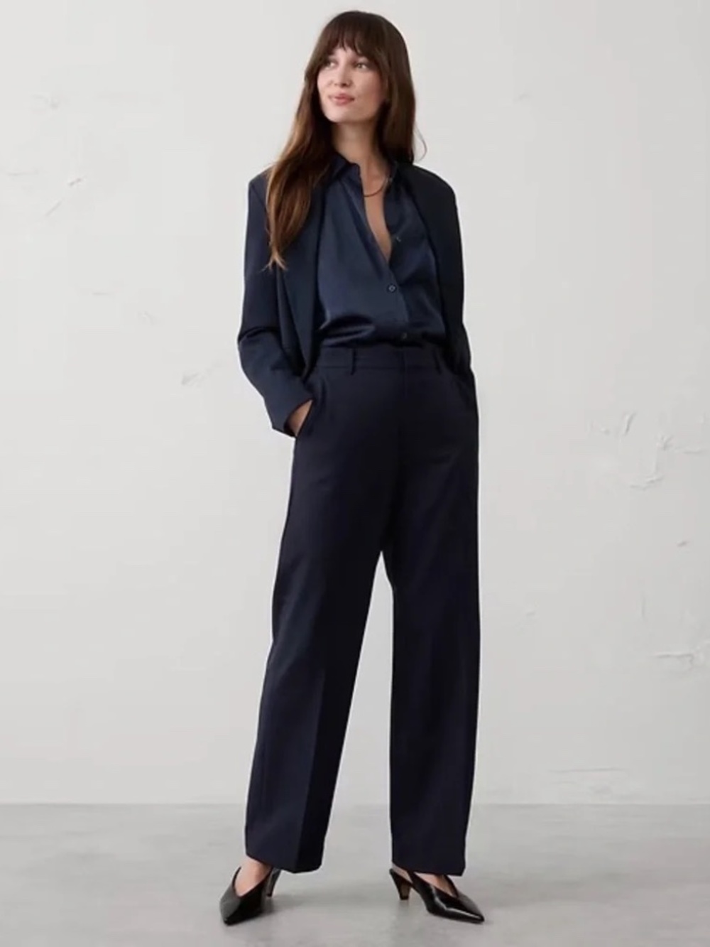 NWT Banana Republic Straight High-Rise Sculpted Trouser // Navy